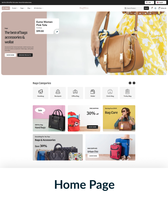 Bagbliss Shopify Theme