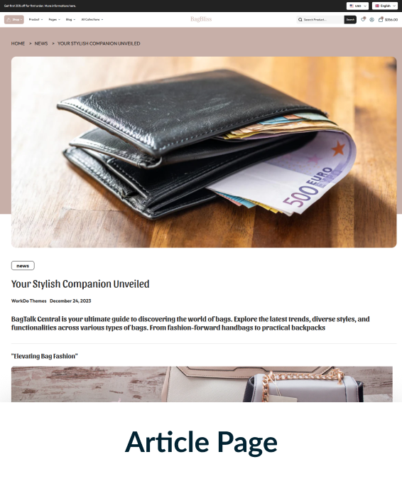 Bagbliss Shopify Theme