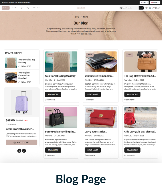 Bagbliss Shopify Theme
