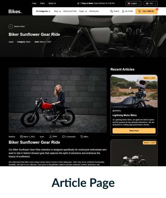 Bikes Shopify Theme