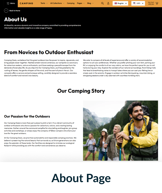 Camping Shopify Theme