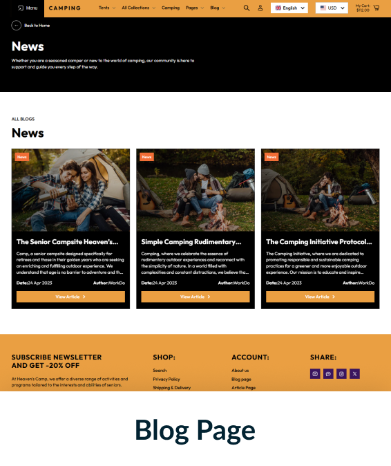 Camping Shopify Theme