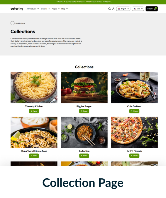 Catering Shopify Theme
