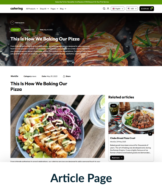Catering Shopify Theme