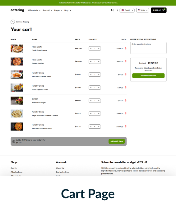Catering Shopify Theme