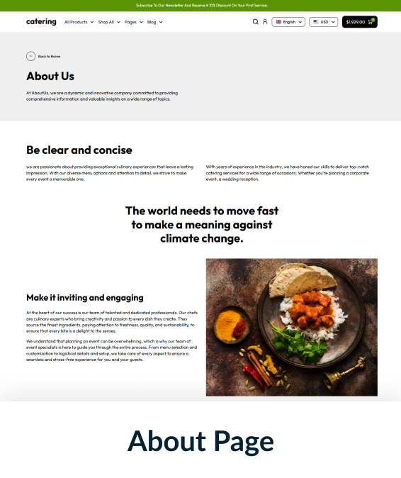Catering Shopify Theme