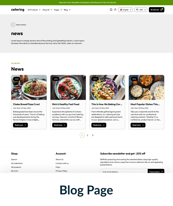 Catering Shopify Theme