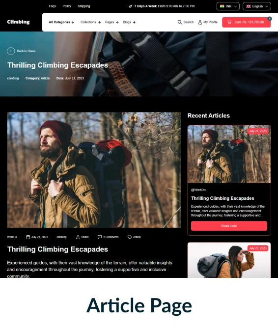 Climbing Shopify Theme