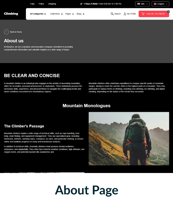 Climbing Shopify Theme