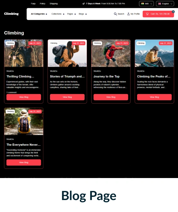 Climbing Shopify Theme