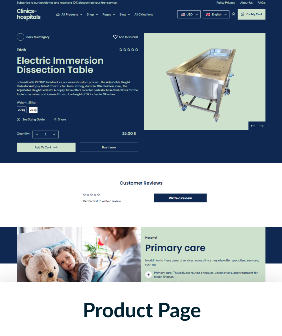 Clinics Hospitals Shopify Theme