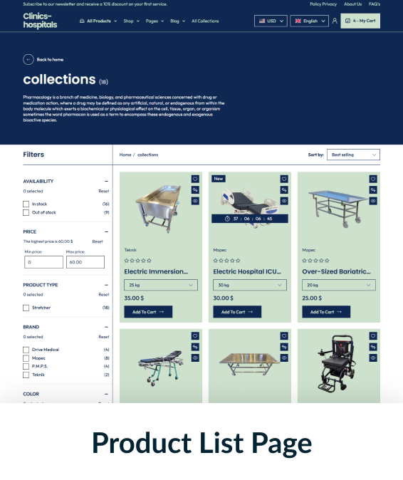 Clinics Hospitals Shopify Theme