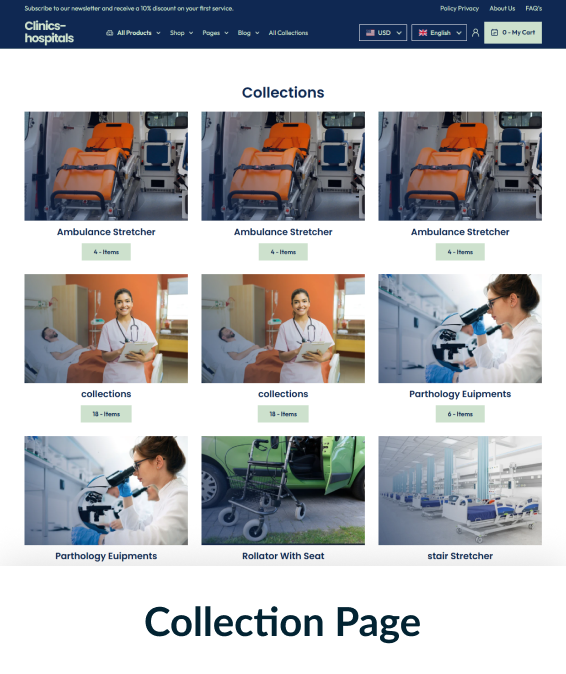 Clinics Hospitals Shopify Theme