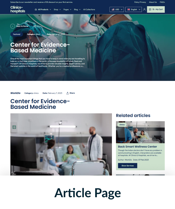 Clinics Hospitals Shopify Theme