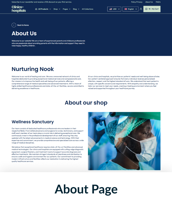 Clinics Hospitals Shopify Theme
