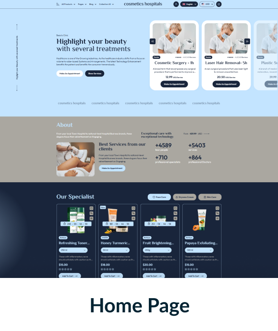 Cosmetics Hospitals Shopify Theme