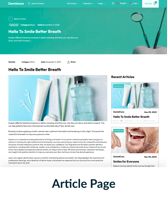 DentalCare Shopify Theme