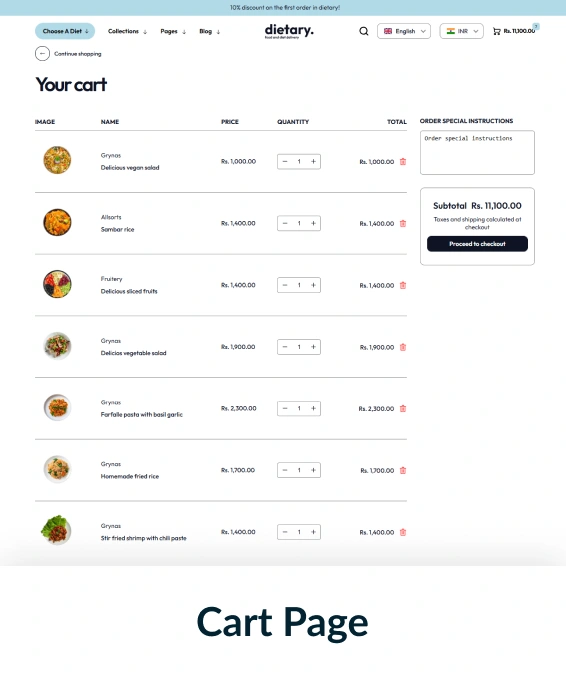 Dietary Shopify Theme