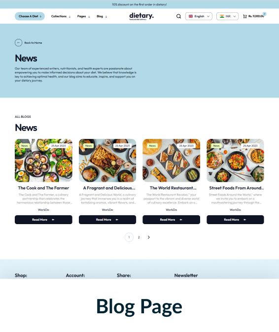 Dietary Shopify Theme