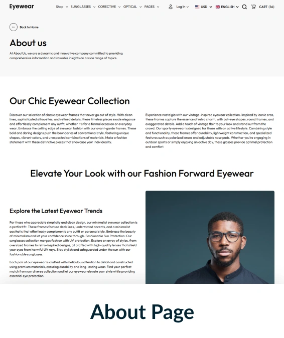 Eyewear Shopify Theme