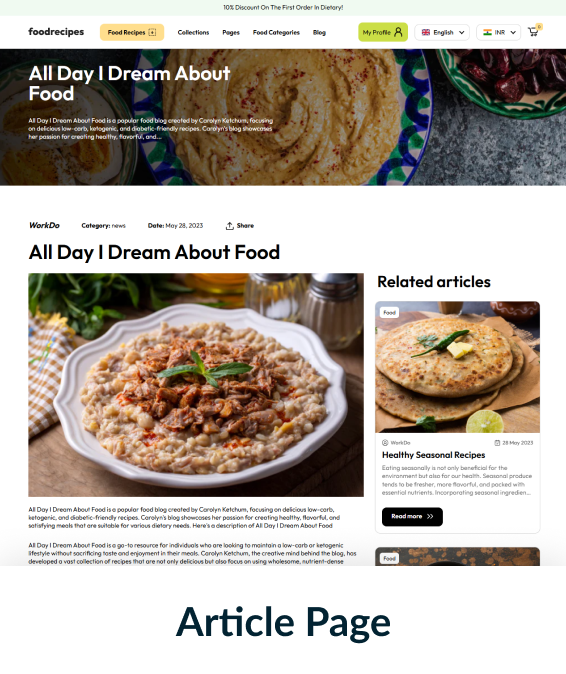Food Recipes Shopify Theme
