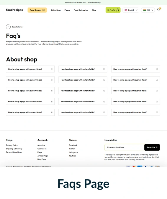 Food Recipes Shopify Theme