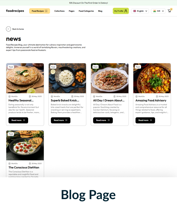 Food Recipes Shopify Theme