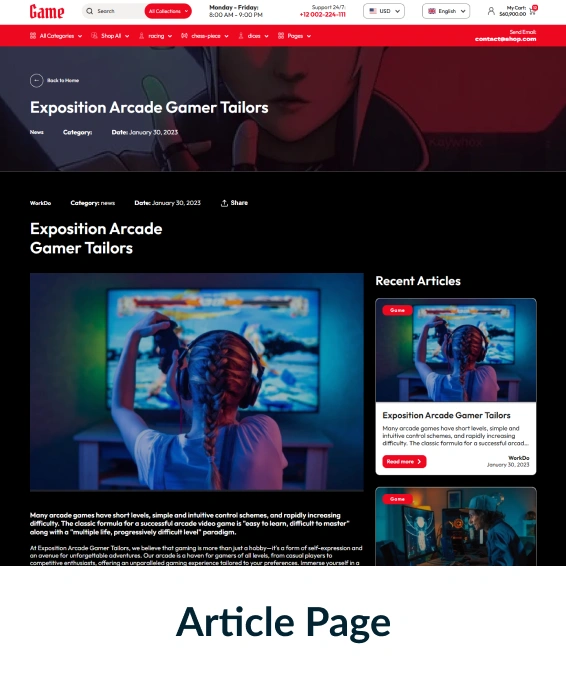 Game Shopify Theme