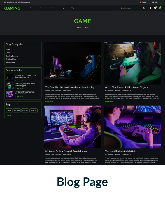 Gaming Shopify Theme
