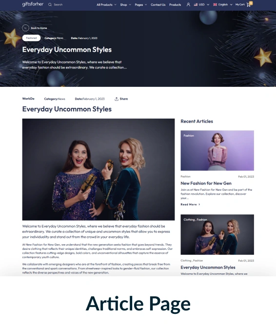 Gifts For Her Shopify Theme