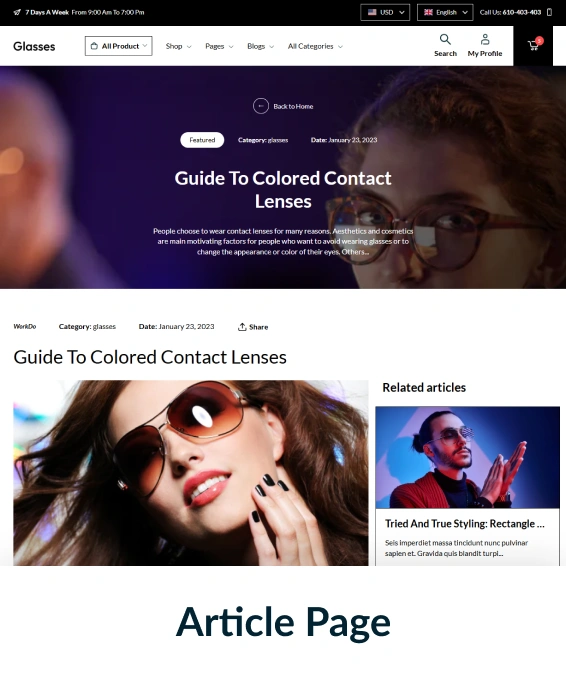Glasses Shopify Theme