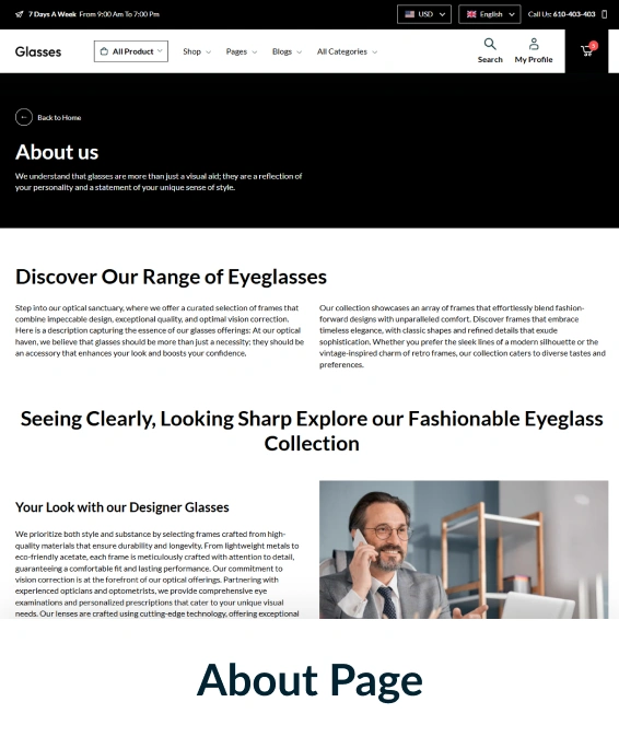Glasses Shopify Theme