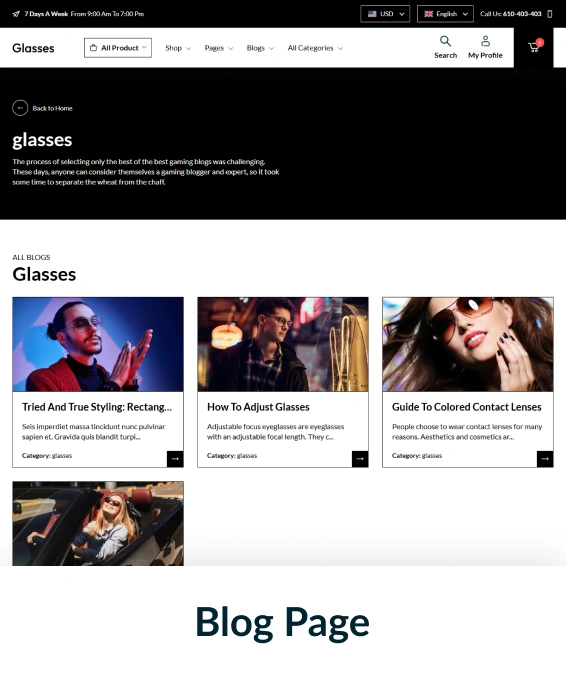 Glasses Shopify Theme