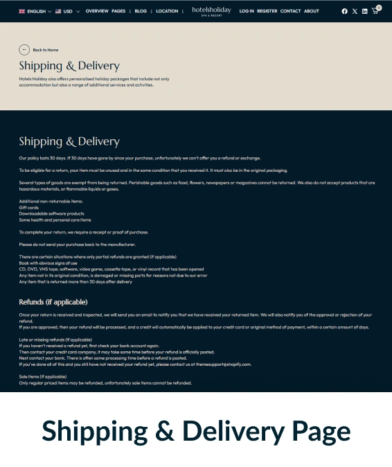 Hotels Holiday Shopify Theme