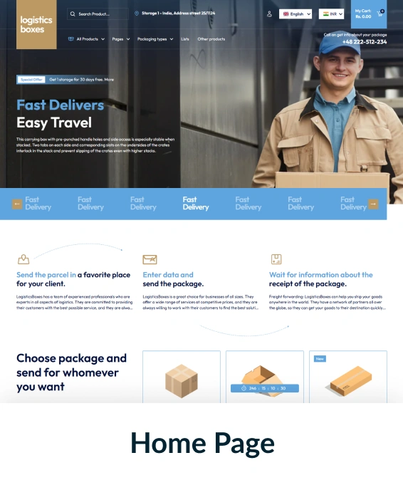 Logistics boxes Shopify Theme