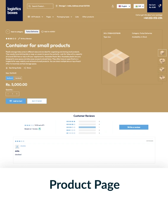 Logistics boxes Shopify Theme