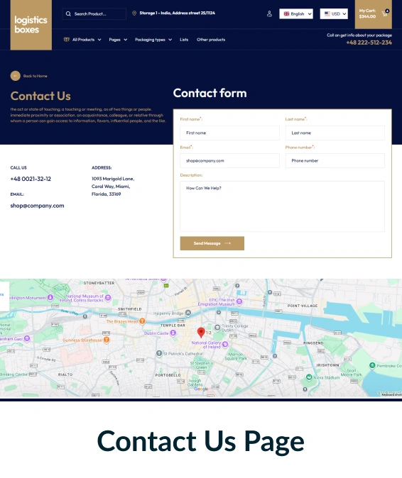 Logistics boxes Shopify Theme