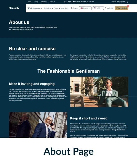 Mens Only Shopify Theme