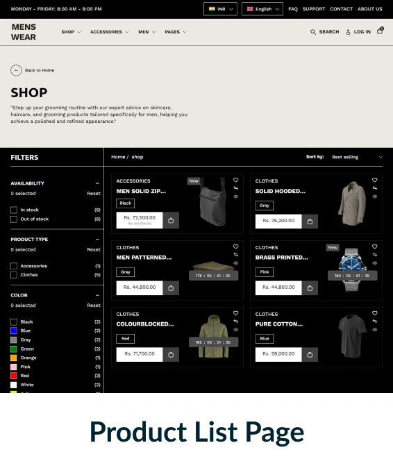 Menswear Shopify Theme