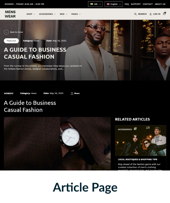 Menswear Shopify Theme