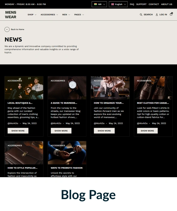 Menswear Shopify Theme