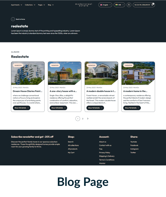 Modern Real Estate Shopify Theme
