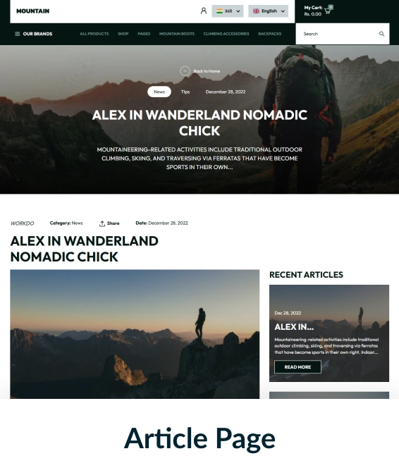 Mountains Shopify Theme