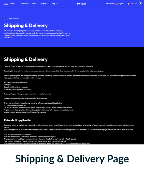 Museum Shopify Theme