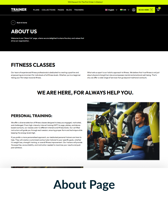 Personal Trainer Shopify Theme