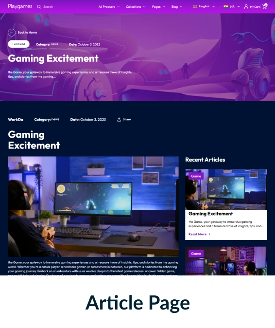 Playgames Shopify Theme
