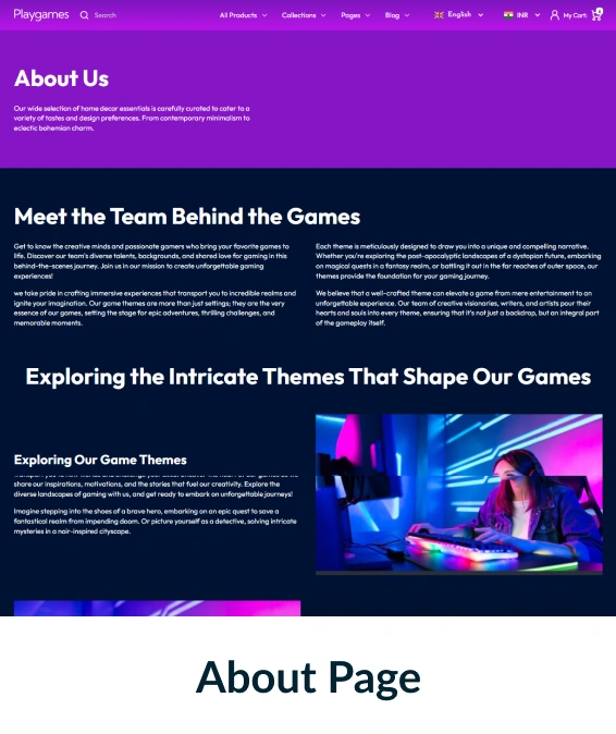 Playgames Shopify Theme