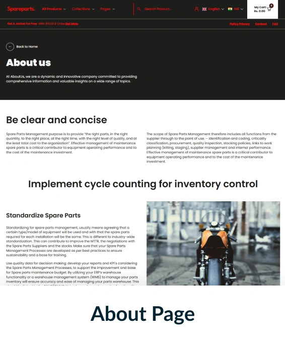 Spareparts Shopify Theme