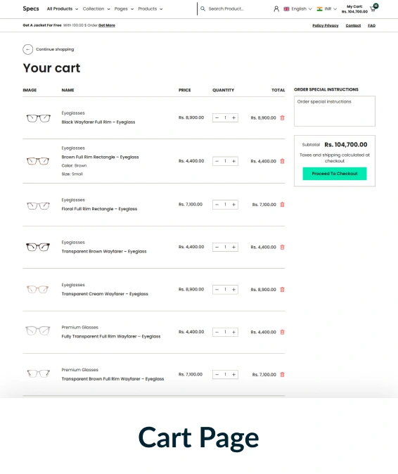 Specs Shopify Theme