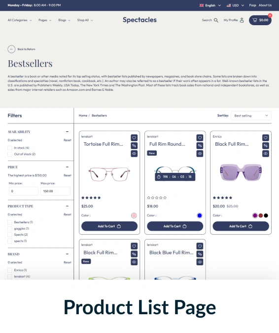 Spectacles Shopify Theme